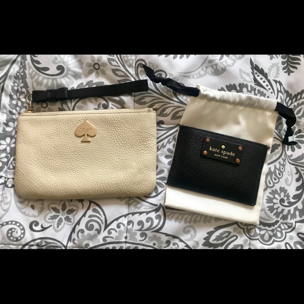 Kate Spade White Wristlet and Black Wallet